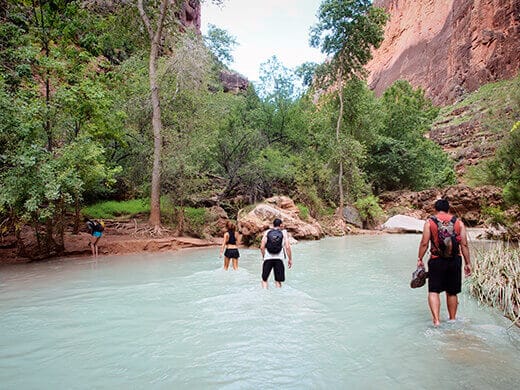 Hiking out of Beaver Falls
