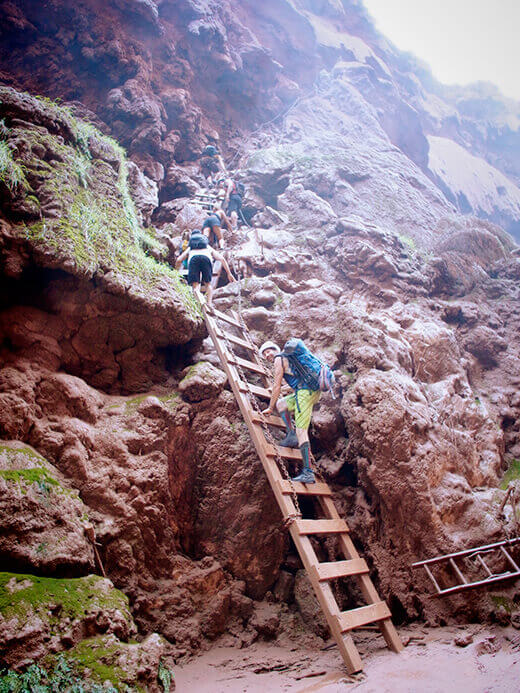 Hiking out of Mooney Falls