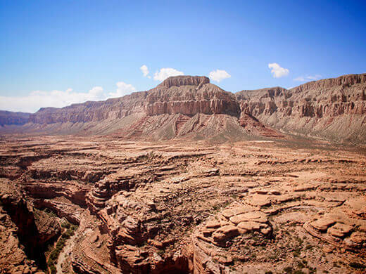 Aerial view of canyon