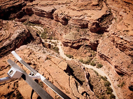 Aerial view of canyon