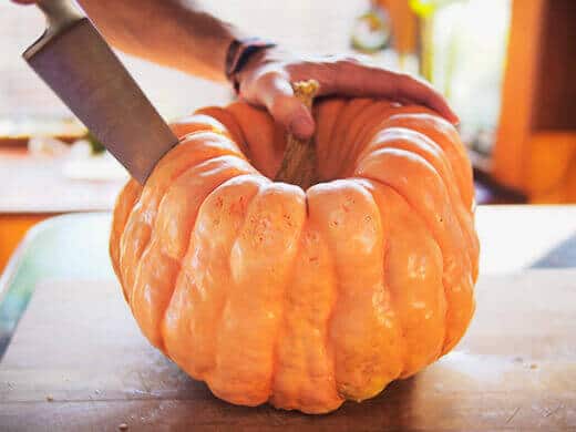 Cut open pumpkin