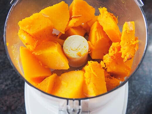 Puree pumpkin in food processor