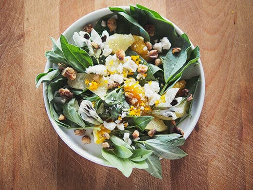 Fava greens salad