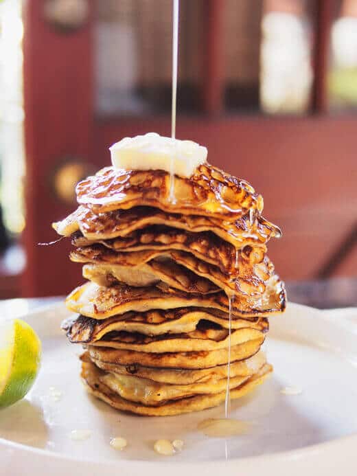Stack of two-ingredient pancakes