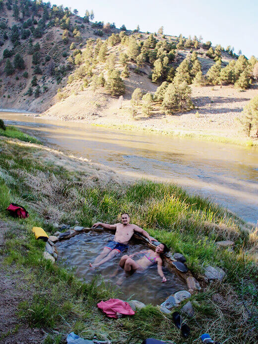 A riverfront soak