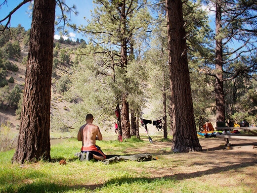 Setting up camp