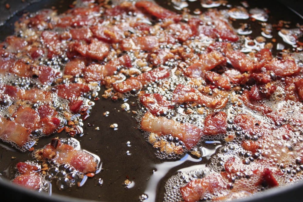 healthy-bacon-fried-brown-rice-with-broccoli-wilted-greens-and-egg-step-3