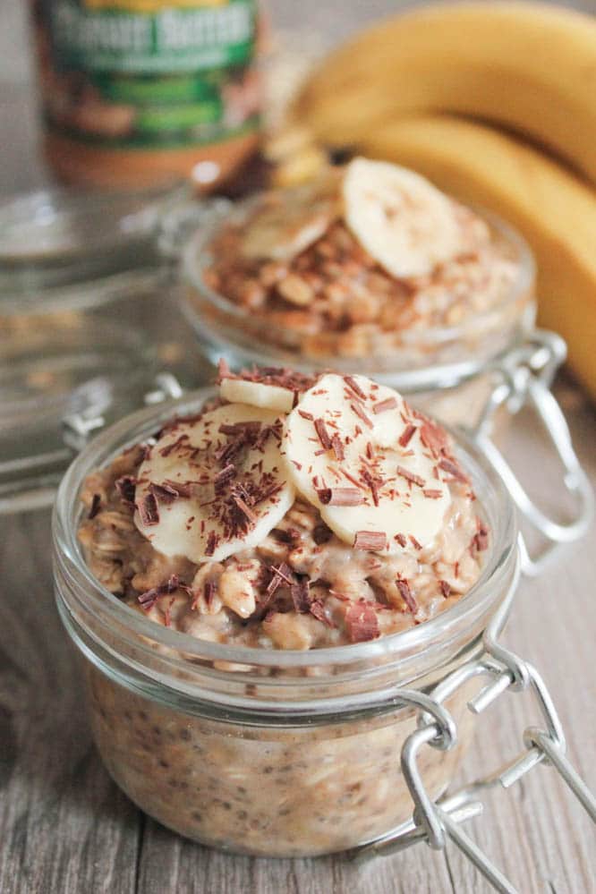 peanut butter and banana overnight oats