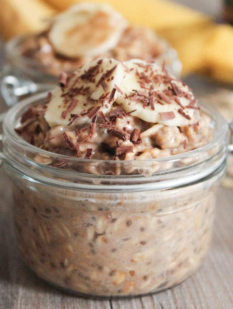 peanut butter and banana overnight oats