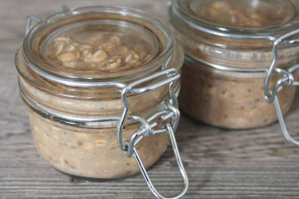peanut butter and banana overnight oats