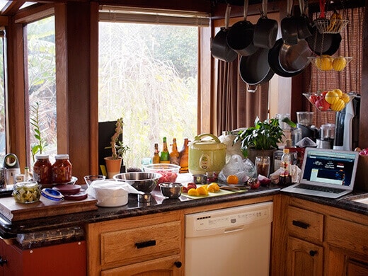 Recipe developing in the kitchen