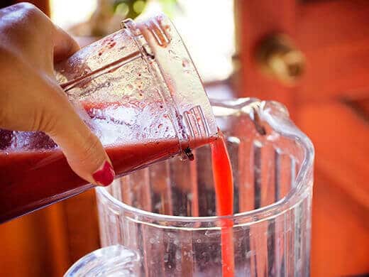 Blended strawberries