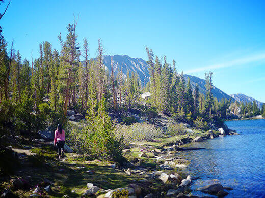 Hiking back to camp