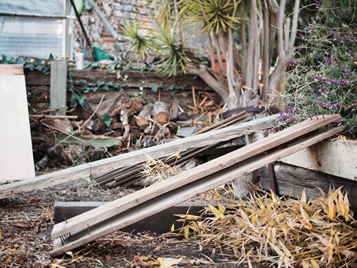 Recycled wooden planks