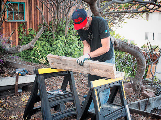 Recycling old planks into a shooting surface