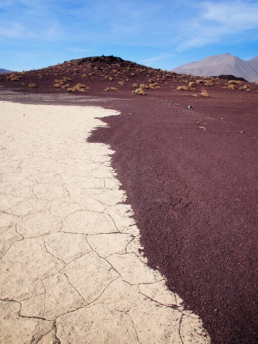 Driving along the edge of an ancient lake bed