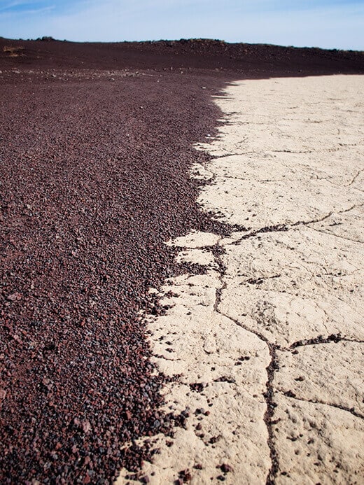 Sun-baked lake bed