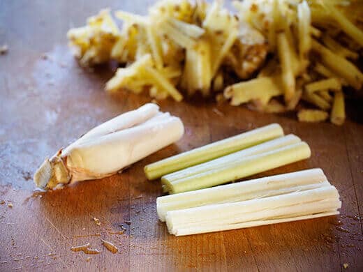Fresh lemongrass and ginger
