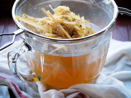Strain the syrup and discard the solids