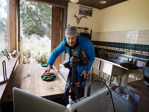 Shooting in the outdoor kitchen