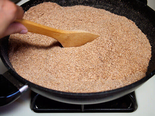 Lightly toast the bran