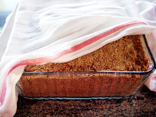 Cover the nukadoko with a tea towel or thin cloth to promote good air flow