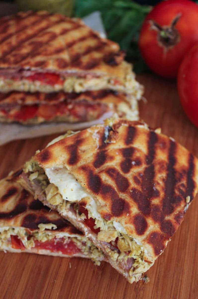 Pesto-Chicken-Flatbread-Panini-with-Prosciutto-Tomatoes-Mozzarella-6