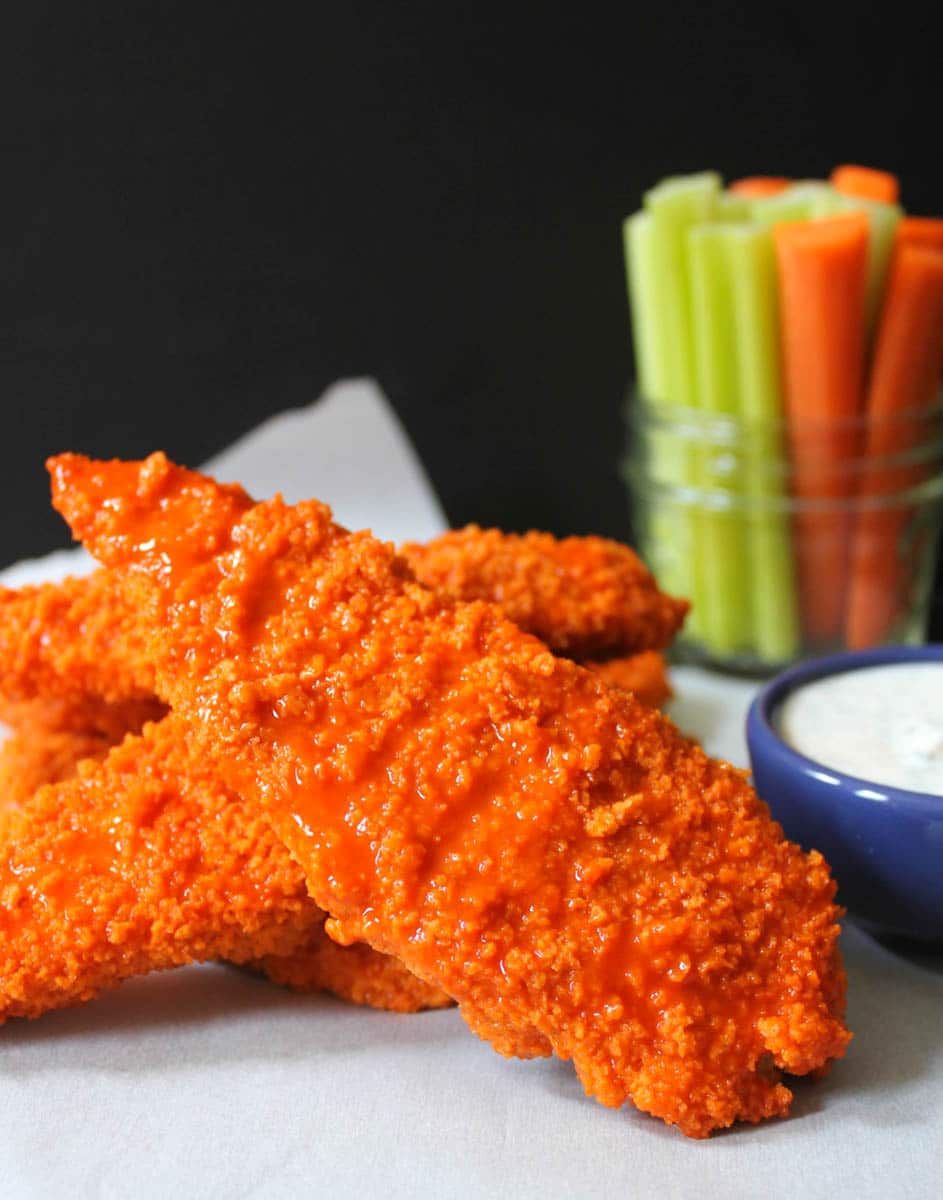 Buffalo Chicken Tenders Recipe Healthy Baked Buffalo Chicken Tenders With Ranch