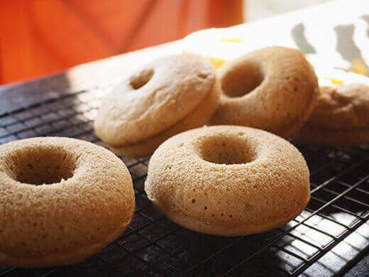 Flip donuts onto wire rack