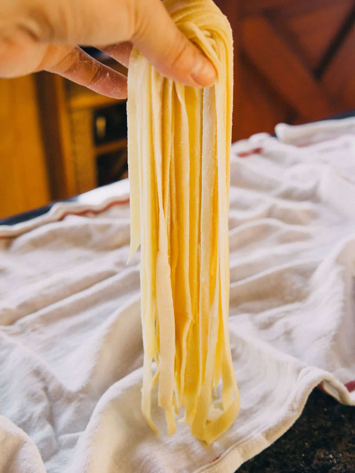 Shake out the noodles