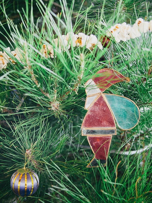 Vintage stained glass ornament