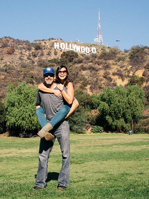 The Hollywood Sign from Lake Hollywood Park