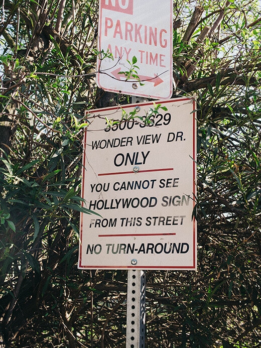 Street signs at the trailhead