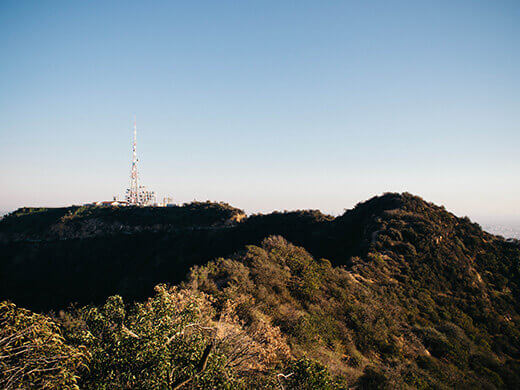 Narrow ridge between Cahuenga Peak and Mount Lee