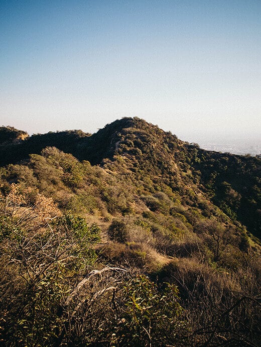 Crossing the saddle between Cahuenga Peak and Mount Lee