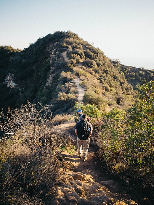 Crossing the saddle between Cahuenga Peak and Mount Lee