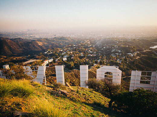 Looking down on the Hollywood Sign