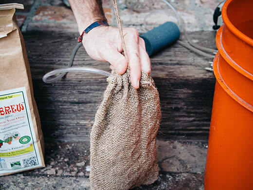 Cinch up burlap sack