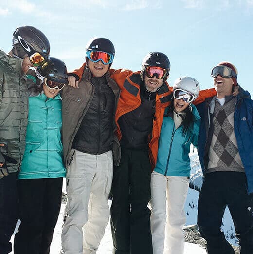 Snowboarding with friends on Crystal Mountain