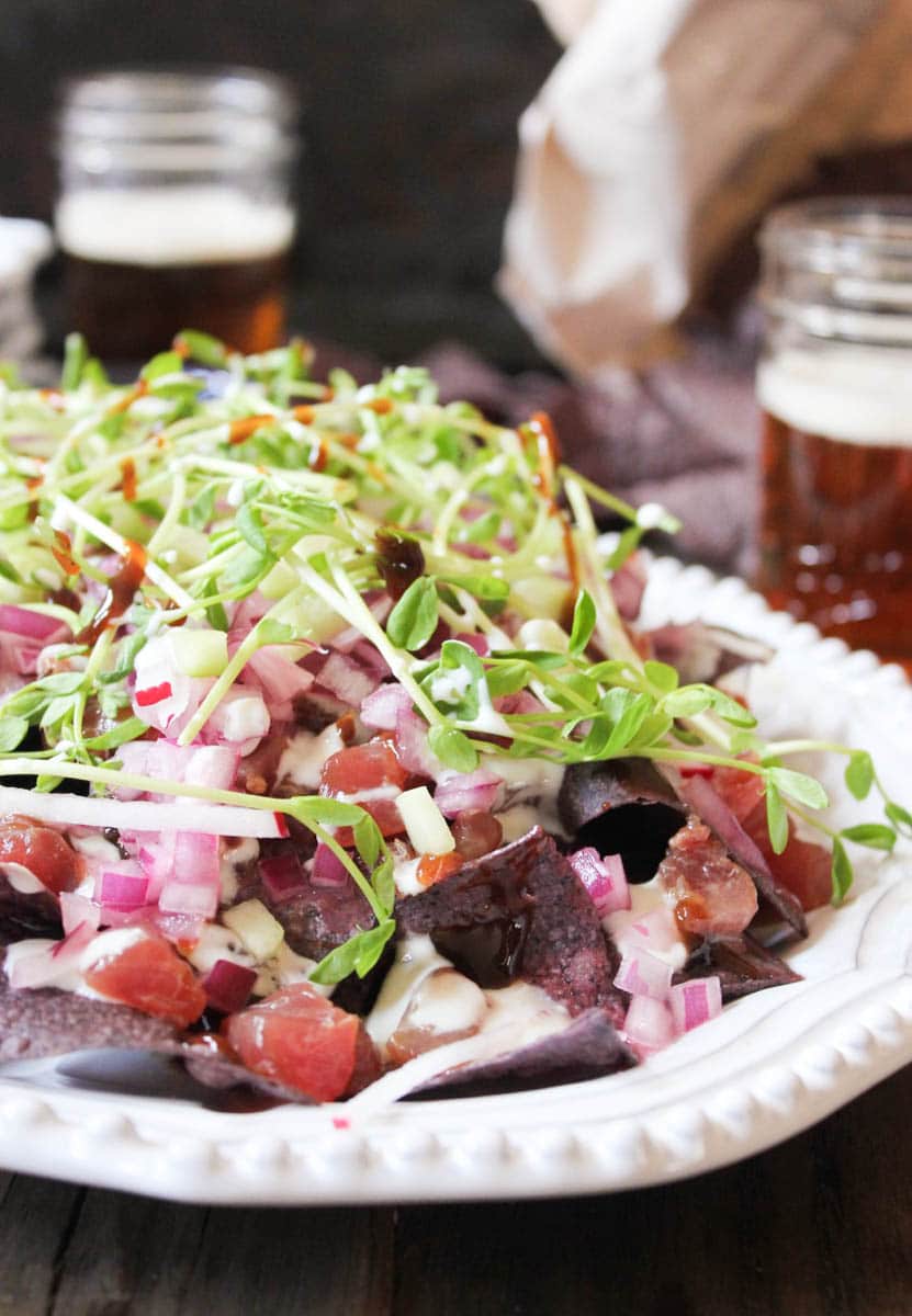 Ahi-Nachos-with-pickled-red-onion-wasabi-crema