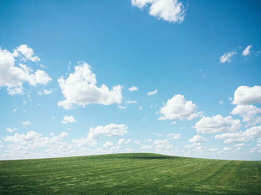 Rolling green hills