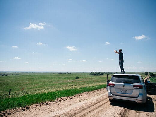 Taking in the sights on a country road