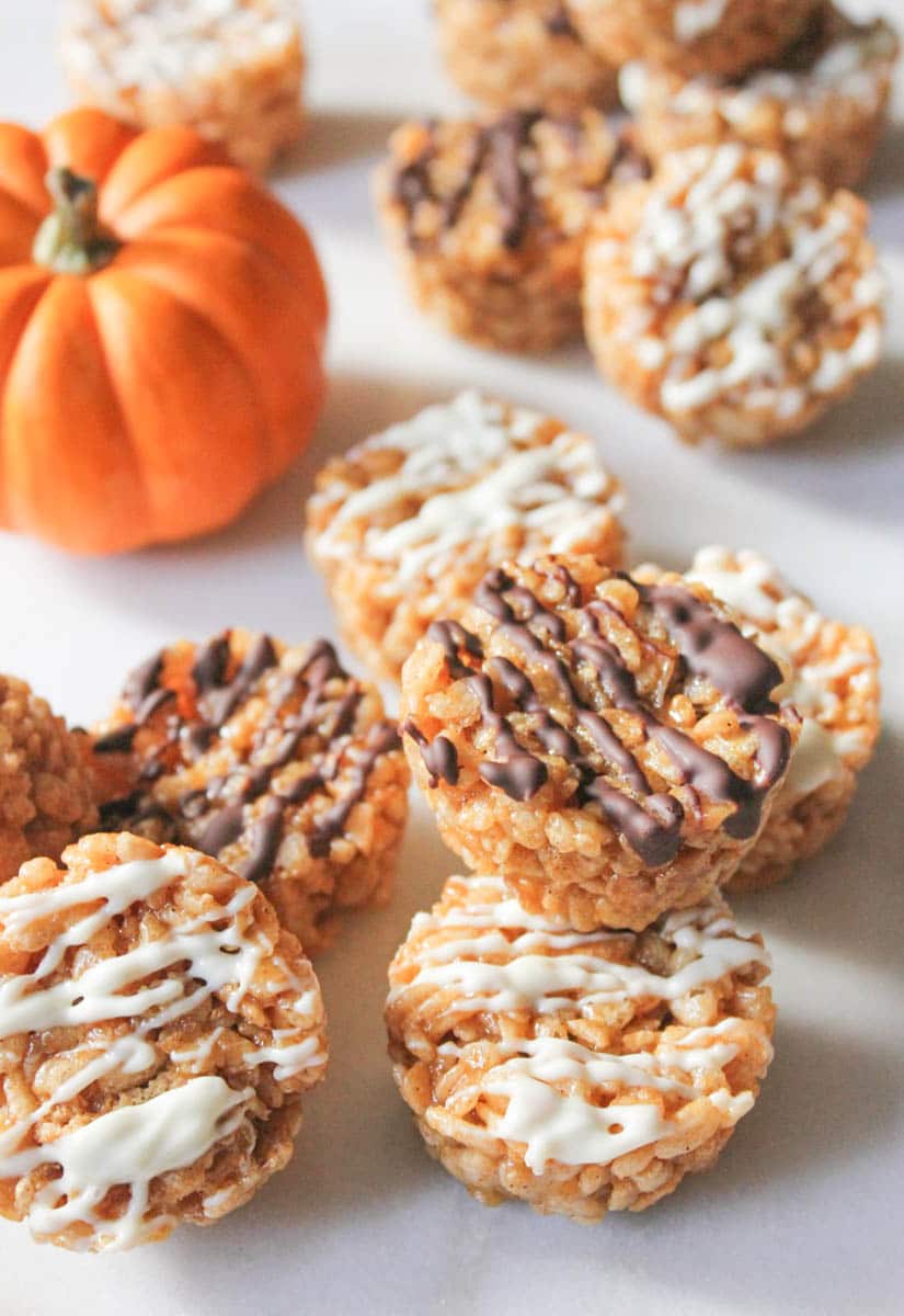 Pumpkin-Spice-Rice-Krispie-Treat-Bites
