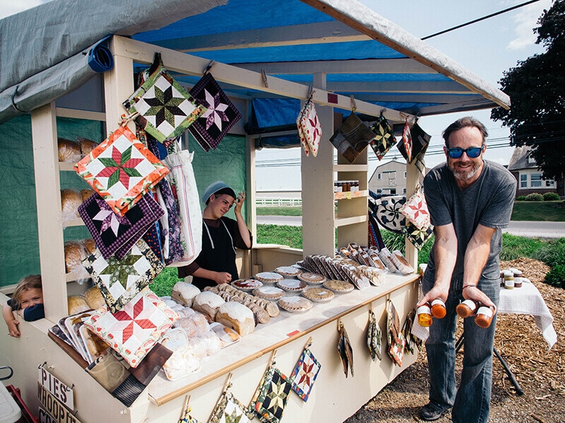 Amish farmstand selling whoopie pies and other sweets