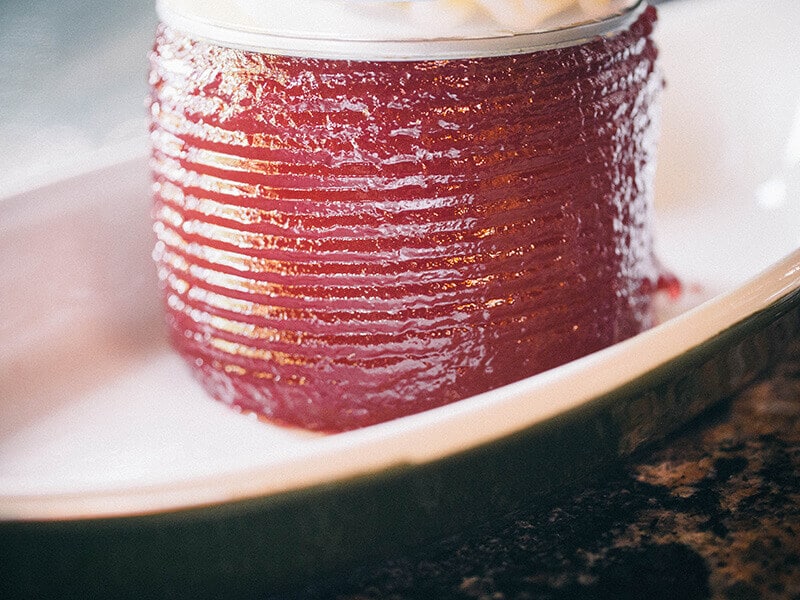 Invert jelly onto a serving dish