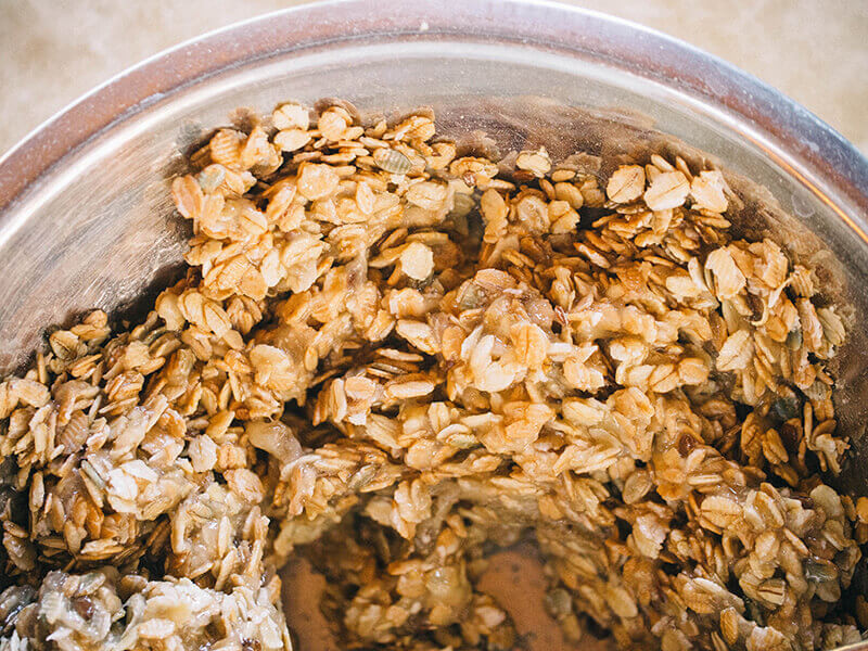 Stir dry ingredients into cookie batter