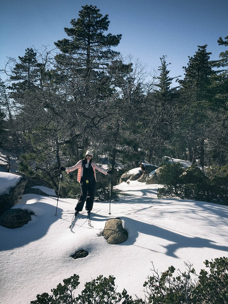 A warm and sunny winter day in the mountains