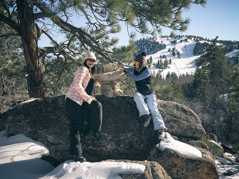 Break time with our robot cairn friend