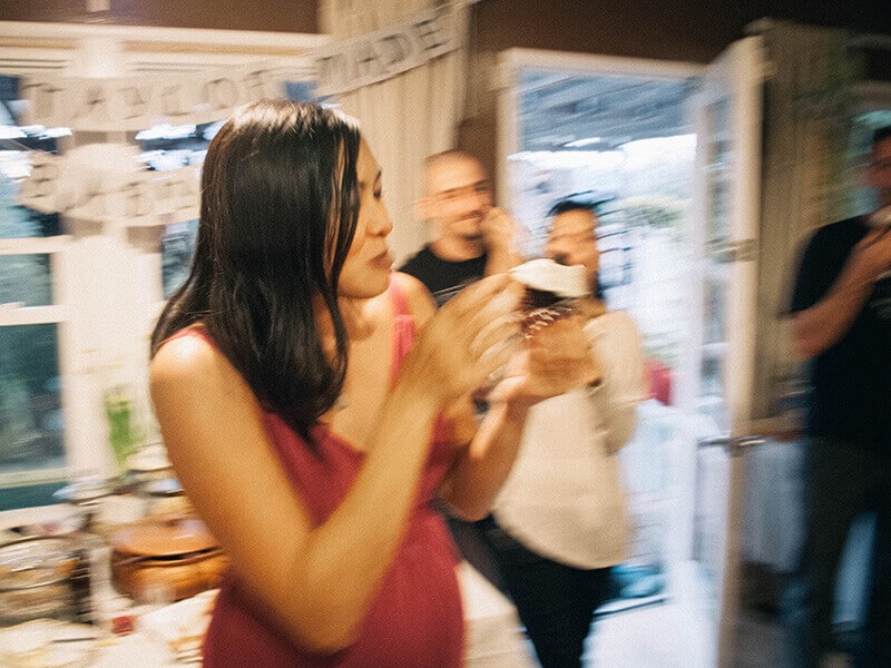Gender reveal via cupcake surprise