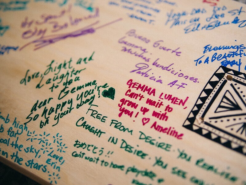 Our skate deck guestbook